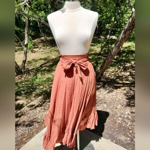 Asymmetrical wrap skirt